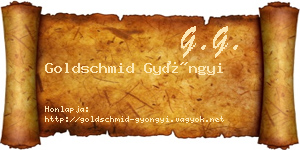 Goldschmid Gyöngyi névjegykártya